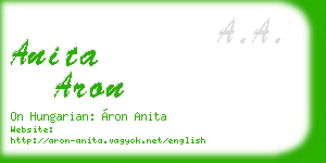 anita aron business card